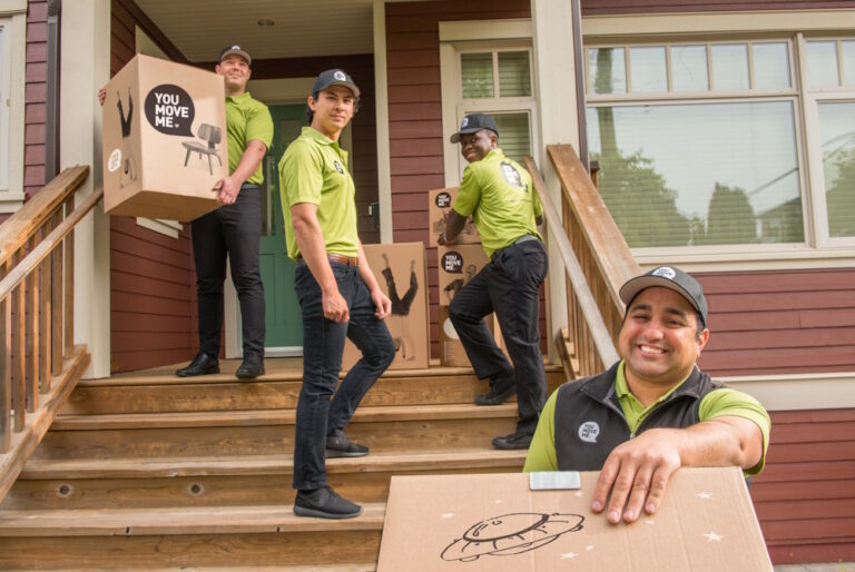 moving crew in front of home