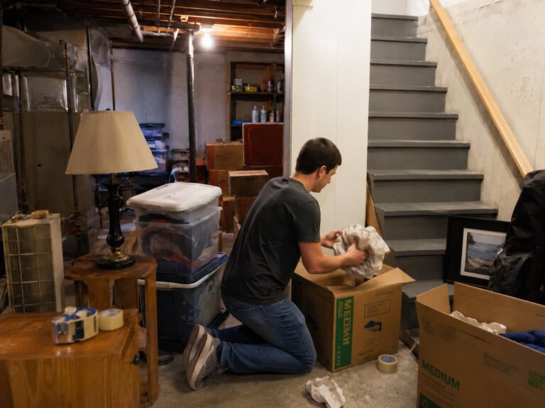man moving basement